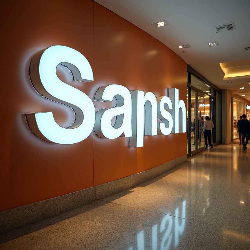 Объёмные буквы на входе торгового центра