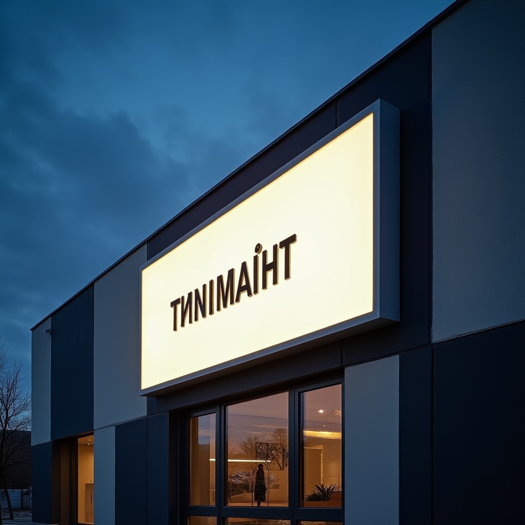 Световой короб на фасаде здания